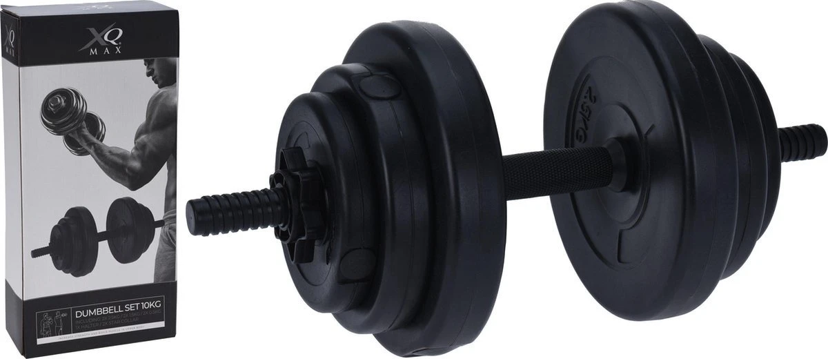 Dumbbell Set - Verstelbaar - 2 STUKS van 10 KG - Halters - 12 schijven XQ Max Dumbbell Set - Verstelbaar - 2 STUKS Van 10 KG - Halters - 12 Schijven -Fitnessapparatuur Serie Winkel
