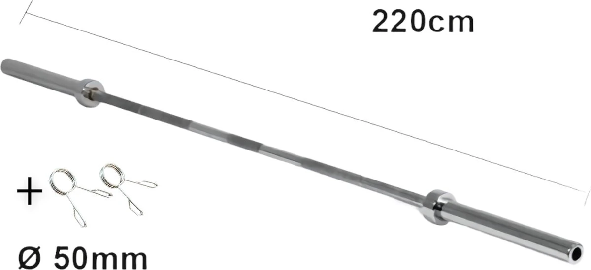 Halterstang - fitness - 20 kg - 220 cm - halterstang 50 mm - olympische halterstang Halterstang - Fitness - 20 Kg - 220 Cm - Halterstang 50 Mm - Olympische Halterstang -Fitnessapparatuur Serie Winkel