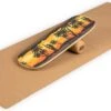 BoarderKING Indoorboard Classic Balance Board + Mat + Rol Hout/kurk Geel