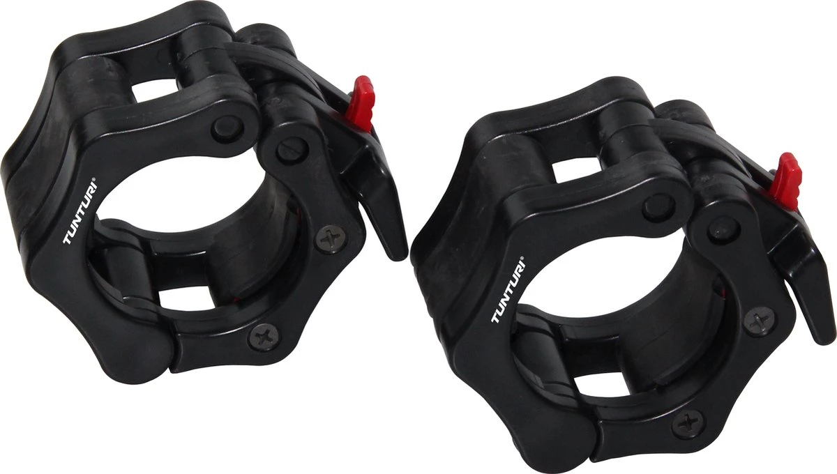 Tunturi Olympic Lock Jaw Collars - Halterstangsluiters - Paar - Zwart Tunturi Olympic Lock Jaw Collars - Halterstangsluiters - Paar - Zwart -Fitnessapparatuur Serie Winkel 1200x680 3