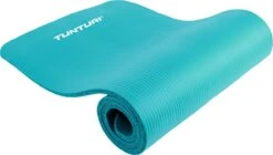 Tunturi Fitnessmat - Yogamat - Sportmat Gemaakt Van Zacht NBR Materiaal - 180 X 60 X 1,5cm - Turquoise- Incl. Gratis Fitness App