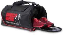 Gorilla Wear Jerome Sporttas - Zwart/Rood -Fitnessapparatuur Serie Winkel 1200x686
