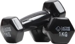 Active Panther Dumbbell Set 2 X 1 Kg - 2 Kg Totaal - Vinyl - Zwart