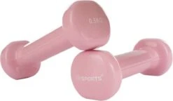 ScSPORTS® Dumbbells - 2 X 0,5 Kg - Vinyl - Pastel Roze - Gewichten - Halters 4 ScSPORTS® Dumbbells - 2 X 0,5 Kg - Vinyl - Pastel Roze - Gewichten - Halters -Fitnessapparatuur Serie Winkel 1200x702 2