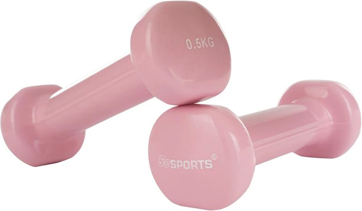 ScSPORTS® Dumbbells - 2 x 0,5 kg - Vinyl - Pastel roze - Gewichten - Halters ScSPORTS® Dumbbells - 2 X 0,5 Kg - Vinyl - Pastel Roze - Gewichten - Halters -Fitnessapparatuur Serie Winkel 1200x702 2