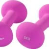 Tunturi Dumbbell Set - 2 X 3,0 Kg - Neopreen - Fluor Paars - Incl. Gratis Fitness App
