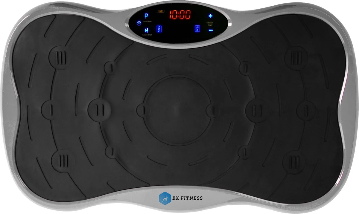 BX Fitness® - Trilplaat Fitness Body Zilver - Incl Weerstandsbanden & Voedingsgids - Sport Trilplaat - Powerplate Voor Cardiotrainingen - Trainingsapparatuur Voor Krachttraining - Ontvang NU Met Duidelijke Handleiding Met Oefeningen + Recepten!