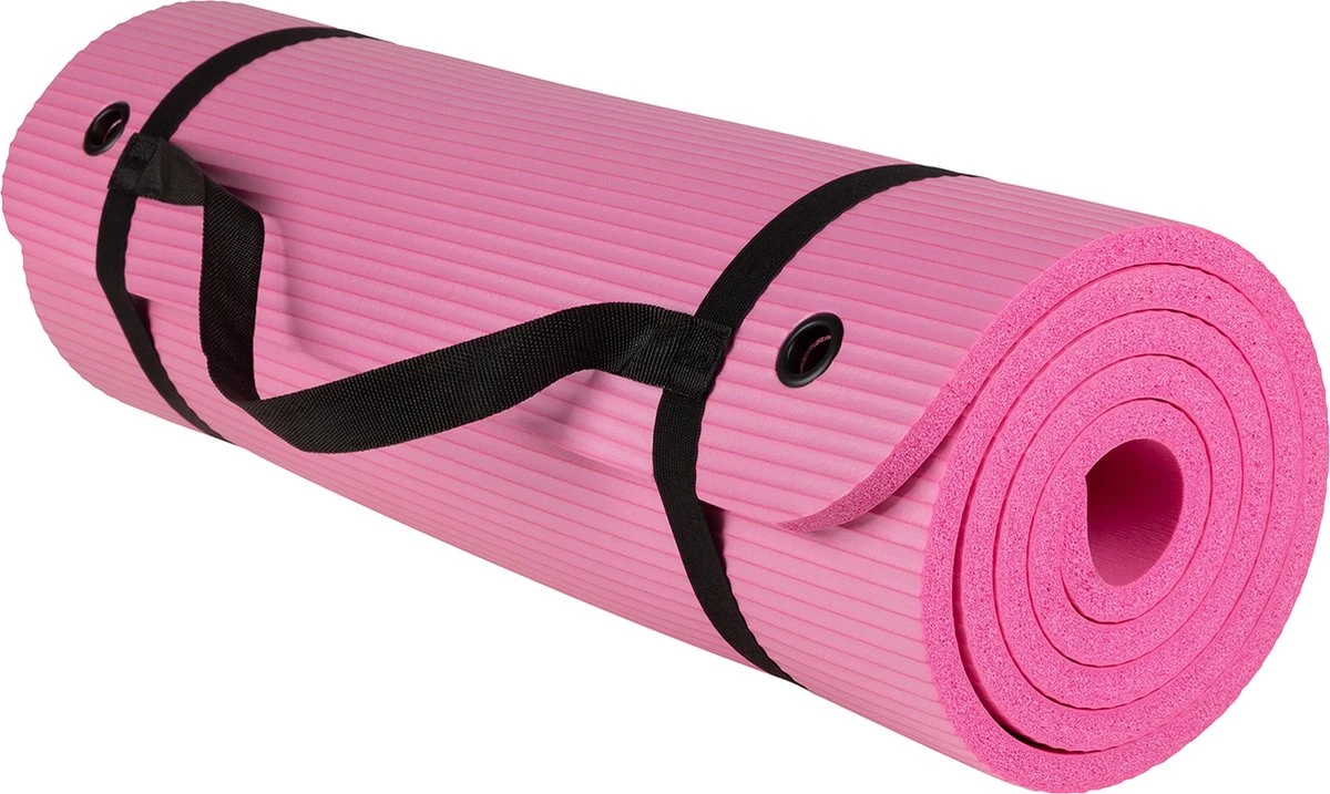 Merkloos Yoga Mat - Fitness Mat - Sport Mat - 15mm - Extra Dik - Roze