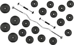 Fitness Trainer - Pull Up Toren - Dip Station – Push Up Bar - Dip Rack Halterbank Inc. 50 Kg GEWICHTEN + Sportbank Fitnessbank + Halterschijven + 3 Halterstangen - Multifunctioneel - Volledig Instelbaar - Opklapbaar -Fitnessapparatuur Serie Winkel 1200x734 5