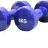 Vinyl Dumbbell Focus Fitness - 2 X 4 Kg - Blauw