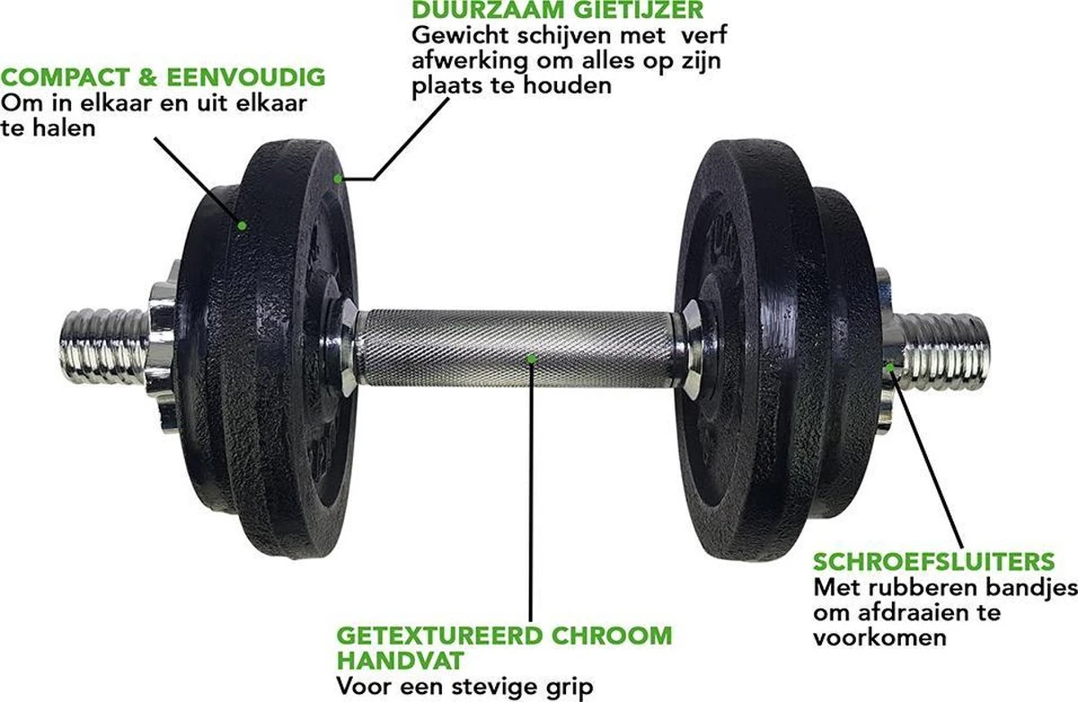 Tunturi Gewichten Gietijzer totaal 20kg - Halterset met schroefsluiting - Dumbbell set - 2 halterstangen - 30mm - incl. gratis fitness app Tunturi Gewichten Gietijzer Totaal 20kg - Halterset Met Schroefsluiting - Dumbbell Set - 2 Halterstangen - 30mm - Incl. Gratis Fitness App -Fitnessapparatuur Serie Winkel 1200x782 2