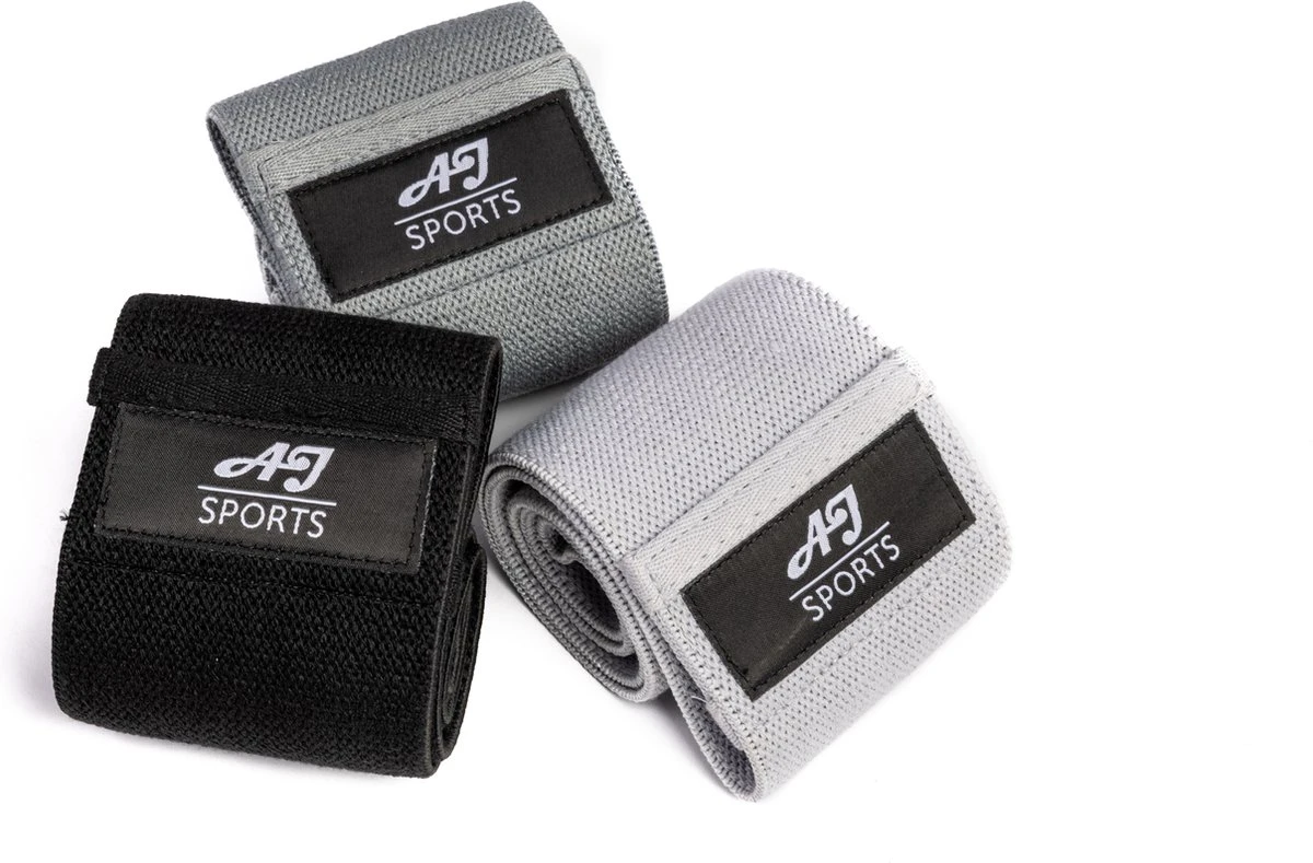 AJ-Sports Weerstandsbanden - Booty Band - Resistance band - Fitness elastiek - Zwart/Grijs/Lichtgrijs - set van 3 weerstandsbanden - Resistance band - Fitness band - Fitness - Workout - Inclusief handleiding & draagtas AJ-Sports Weerstandsbanden - Booty Band - Resistance Band - Fitness Elastiek - Zwart/Grijs/Lichtgrijs - Set Van 3 Weerstandsbanden - Resistance Band - Fitness Band - Fitness - Workout - Inclusief Handleiding & Draagtas -Fitnessapparatuur Serie Winkel