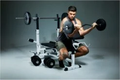 Gorilla Sports Universele Halterbank + 100 Kg Halterset - Kunststof - Halterstang Met Gewichten -Fitnessapparatuur Serie Winkel 1200x802 7