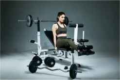 Gorilla Sports Universele Halterbank + 100 Kg Halterset - Kunststof - Halterstang Met Gewichten -Fitnessapparatuur Serie Winkel 1200x802 8