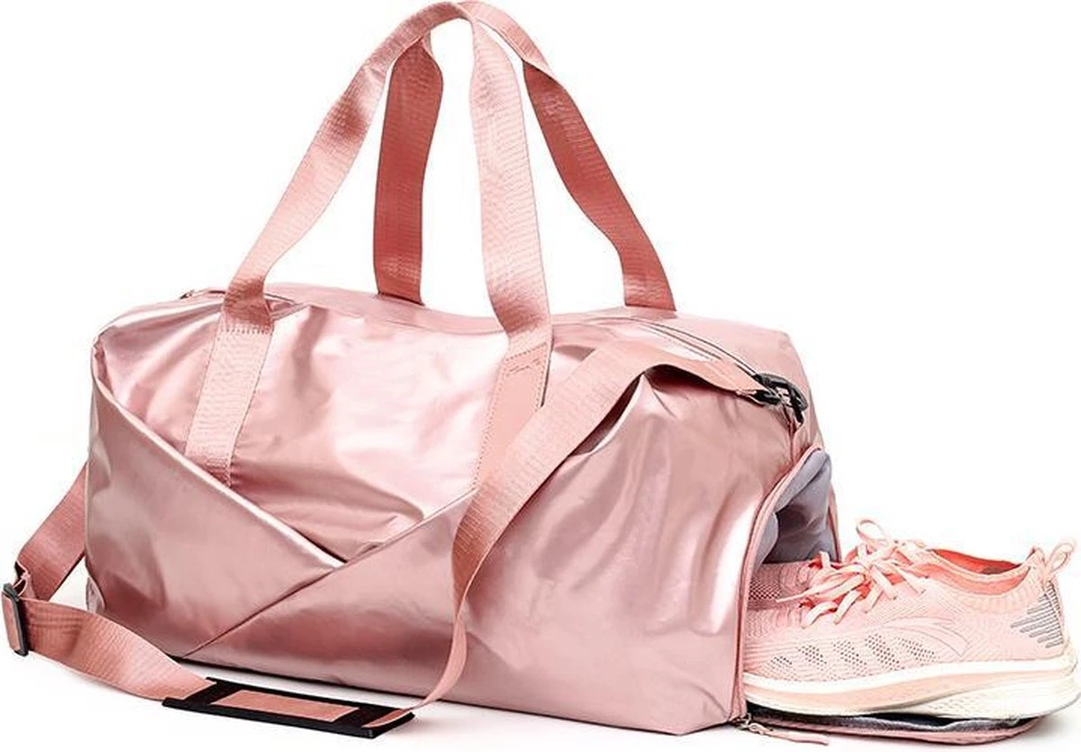 Pink Gloss Duffel Bag | Medium Dames Sport Tas | 30 Liter - Roze Merkloos Pink Gloss Duffel Bag | Medium Dames Sport Tas | 30 Liter - Roze -Fitnessapparatuur Serie Winkel 1200x835 5