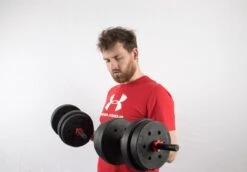 Dumbbellset 25 Kg Met Halterstang - Dumbbells Verstelbaar - Halterset - Fitness Gewichten Set - Rood/zwart -Fitnessapparatuur Serie Winkel 1200x836 1