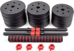 Dumbbellset 25 Kg Met Halterstang - Dumbbells Verstelbaar - Halterset - Fitness Gewichten Set - Rood/zwart -Fitnessapparatuur Serie Winkel 1200x839 5