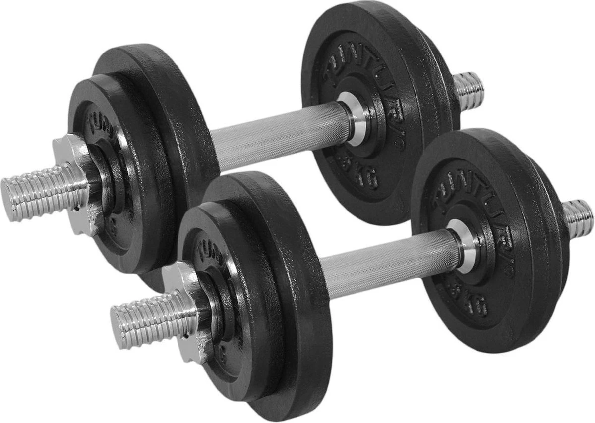 Tunturi Gewichten Gietijzer totaal 20kg - Halterset met schroefsluiting - Dumbbell set - 2 halterstangen - 30mm - incl. gratis fitness app Tunturi Gewichten Gietijzer Totaal 20kg - Halterset Met Schroefsluiting - Dumbbell Set - 2 Halterstangen - 30mm - Incl. Gratis Fitness App -Fitnessapparatuur Serie Winkel 1200x854 1