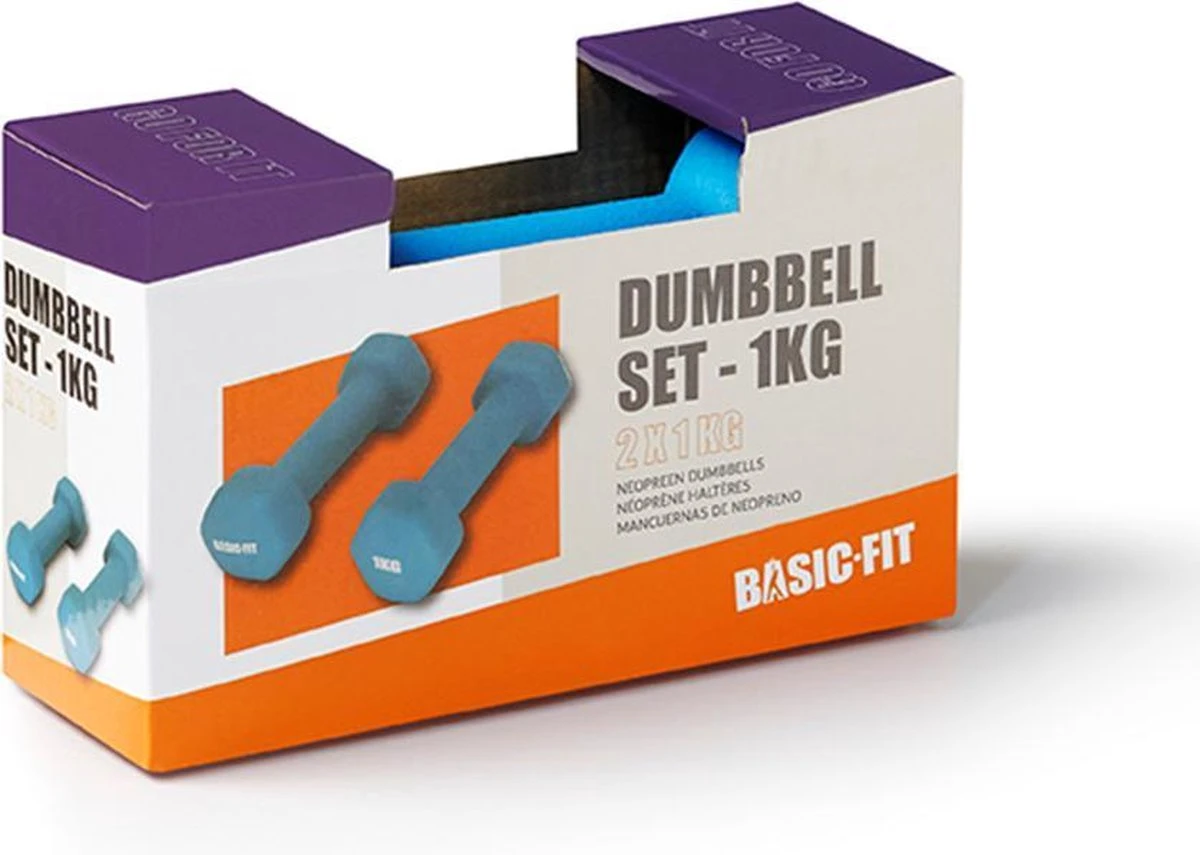 Basic-Fit® Dumbbells - Dumbells Set - 2 x 1 kg - Rubber - Blauw Basic-Fit® Dumbbells - Dumbells Set - 2 X 1 Kg - Rubber - Blauw -Fitnessapparatuur Serie Winkel 1200x855 4