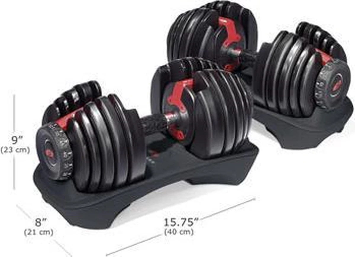 Bowflex SelectTech 552i Verstelbaar Dumbbell Set - Gewichten - Kunststof - 24 kg Bowflex SelectTech 552i Verstelbaar Dumbbell Set - Gewichten - Kunststof - 24 Kg -Fitnessapparatuur Serie Winkel