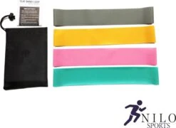 Weerstandbanden Set - 4x Weerstandbanden - Sport Banden - Sport Elastieken - Van Licht Naar Zwaar - Inclusief Handig Zakje - Cadeautip