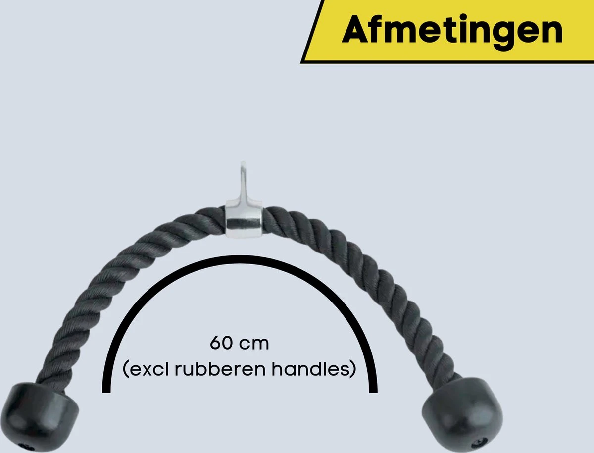 Tricep Rope - Trekkoord voor Krachtstation - Zwart - Nylon 70 CM Merkloos Tricep Rope - Trekkoord Voor Krachtstation - Zwart - Nylon 70 CM -Fitnessapparatuur Serie Winkel