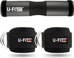 U Fit One® Barbell Pad & 2 Stuks Ankle Straps Set - Enkelband - Ankle Cuff Strap - Enkel Strap - Billen Trainer - Nekbeschermer - Barpad - Squat Sponge Bar Pad - Schouderpad - Halterstang - Lunges - Hip Thrust - Ufitone