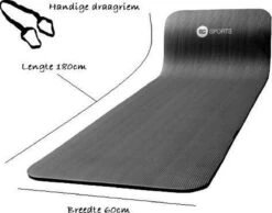 RS Sports Fitnessmat / Trainingsmat NBR - Zwart- 180 X 60 X 1,5cm - Met Draagkoord -Fitnessapparatuur Serie Winkel 1200x941 1