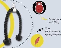 Merkloos Tricep Rope - Trekkoord Voor Krachtstation - Zwart - Nylon 70 CM 6 Merkloos Tricep Rope - Trekkoord Voor Krachtstation - Zwart - Nylon 70 CM -Fitnessapparatuur Serie Winkel 1200x943