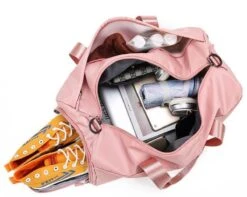 Merkloos Pink Duffel Bag Medium Dames Sporttas - 25 Liter - Roze - M -Fitnessapparatuur Serie Winkel 1200x958 5