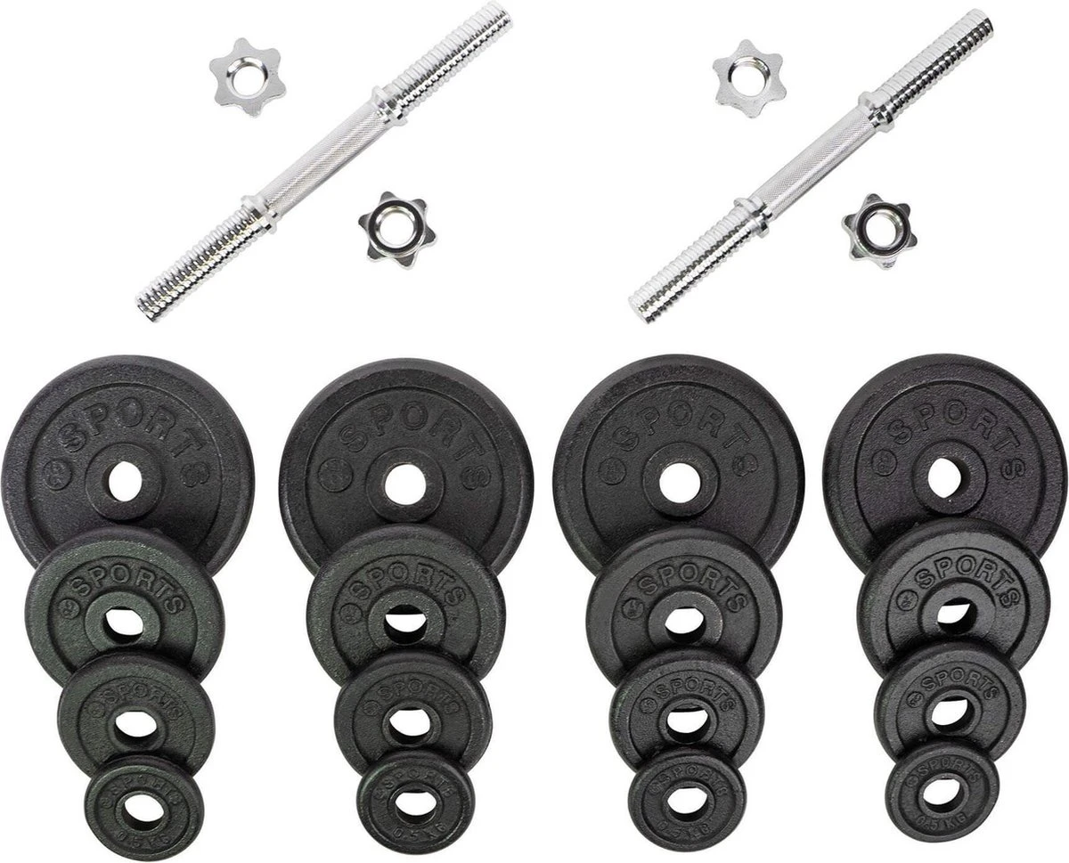 RS Sports Dumbellset - Halterset met gewichten - Totaal 40 kg - 2 stangen - zwart RS Sports Dumbellset - Halterset Met Gewichten - Totaal 40 Kg - 2 Stangen - Zwart -Fitnessapparatuur Serie Winkel 1200x969 4