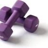 Basic-Fit® Dumbbells - Dumbells Set - 2 X 3 Kg - Rubber - Paars -Fitnessapparatuur Serie Winkel 1200x970 2