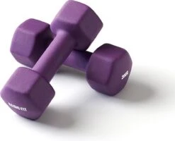 Basic-Fit® Dumbbells - Dumbells Set - 2 X 3 Kg - Rubber - Paars