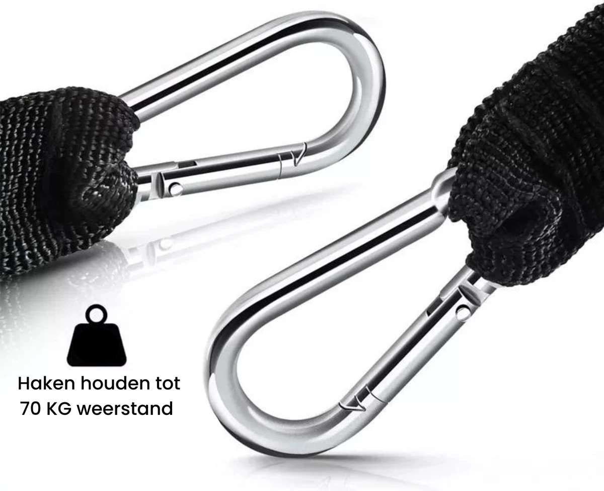 GoGoods® Resistance Band - 15-delige Weerstandsbanden Set - 70kg Totaal - Fitness Elastieken - Met Handvaten / Enkelbanden GoGoods® Resistance Band - 15-delige Weerstandsbanden Set - 70kg Totaal - Fitness Elastieken - Met Handvaten / Enkelbanden -Fitnessapparatuur Serie Winkel 1200x975 3