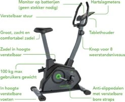 Tunturi Cardio Fit B35 Hometrainer - Fitnessfiets - 8 Weerstandsniveaus - Hartslagmonitor - Ergonomisch - Verstelbaar Stuur - Transportwielen -Fitnessapparatuur Serie Winkel 1200x984