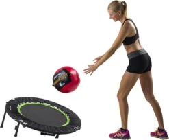 Tunturi Fitness Trampoline - Mini Trampoline - Opvouwbaar - 104cm Springoppervlak - Inclusief Beschermrand & Handgrip - Incl. Gratis Fitnessapp -Fitnessapparatuur Serie Winkel 1200x990