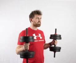 Dumbbellset 25 Kg Met Halterstang - Dumbbells Verstelbaar - Halterset - Fitness Gewichten Set - Rood/zwart -Fitnessapparatuur Serie Winkel 1200x991 1