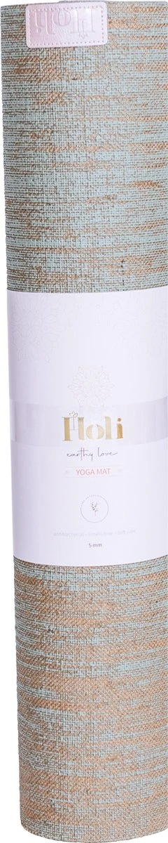 HOLI | Yogamat | Groen | Premium Organic | Jute | 5 MM | 183 Cm X 61 Cm | Non-slip | Anti-Bacterie | Extra Lang | Fitnessmat | Sportmat | Pilates Mat