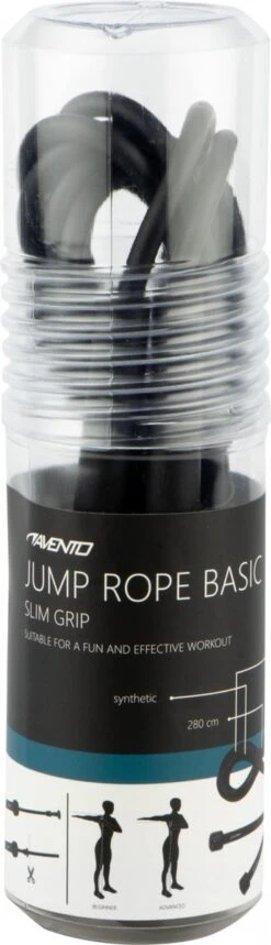 Avento Springtouw Basic - Slim Grip - Zwart -Fitnessapparatuur Serie Winkel 345x1200