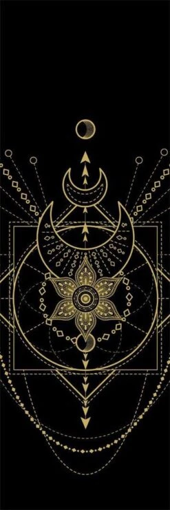 Love Generation ● Design Yoga Mat ● Fitness Mat ● Sacred Print ● Zwart -Fitnessapparatuur Serie Winkel 400x1200