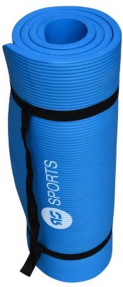 RS Sports Fitnessmat / Trainingsmat NBR - Blauw- 180 X 60 X 1,5 Cm - Met Draagkoord -Fitnessapparatuur Serie Winkel 515x1200