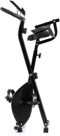 Orange Gym, X-bike Pro Cycle – Zwart - Opvouwbare Hometrainer – Incl. Rugsteun, 8 Weerstandsniveaus, LCD Monitor, Fiets -Fitnessapparatuur Serie Winkel 531x1200