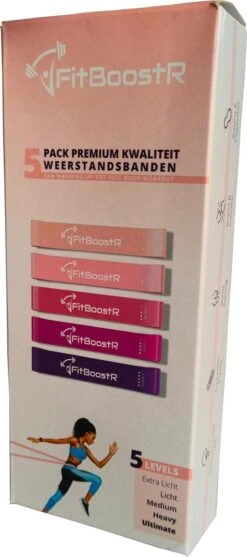 Resistance Band Weerstandsbanden Fitness Elastiek - Set Van 5 - Bootybands - Billen En Buikspieren Trainen - Roze En Paars -Fitnessapparatuur Serie Winkel 532x1200