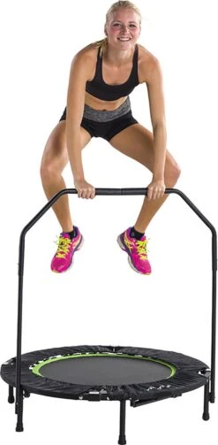 Tunturi Fitness Trampoline - Mini Trampoline - Opvouwbaar - 104cm Springoppervlak - Inclusief Beschermrand & Handgrip - Incl. Gratis Fitnessapp -Fitnessapparatuur Serie Winkel 589x1200 1
