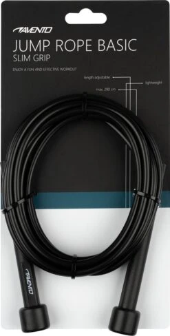 Avento Springtouw Basic - Slim Grip - Zwart -Fitnessapparatuur Serie Winkel 608x1200