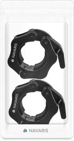 Navaris Halterstangsluiters- Lock Jaw Collar Set - 2x Barbell Sluiting - Halterstangsluiting - Sluitklemmen Voor Halterstangen -Fitnessapparatuur Serie Winkel 631x1200