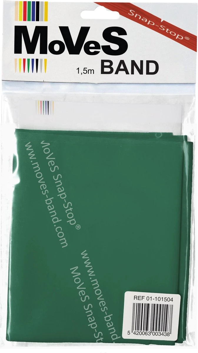 MoVeS (MSD) - Fitness band 1,5 m - Zwaar - Groen - 1 stuk MoVeS (MSD) - Fitness Band 1,5 M - Zwaar - Groen - 1 Stuk -Fitnessapparatuur Serie Winkel 673x1200 1