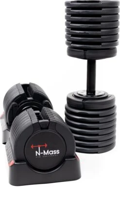 N Mass Verstelbare Dumbells Set - 34 Kg Gewichten - Hoogwaardige Fitness Dumbbells - Pro-Flex Dumbbell Set