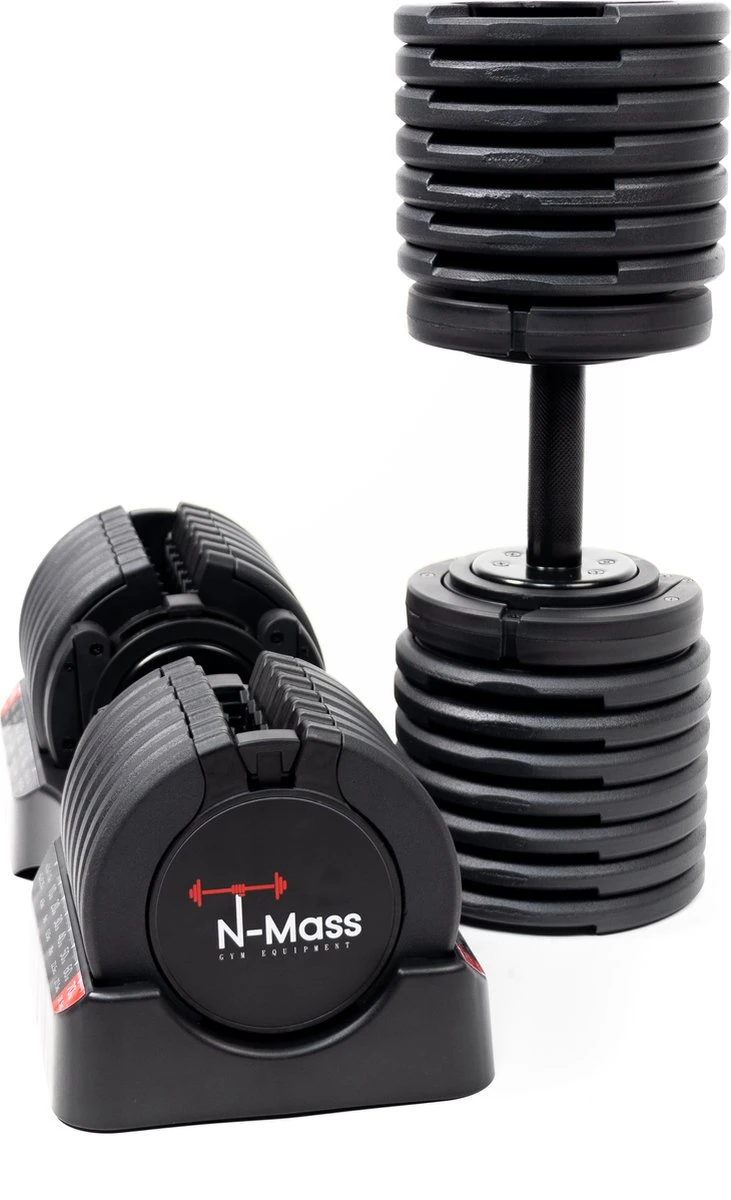 N Mass Verstelbare Dumbells Set - 34 kg Gewichten - Hoogwaardige Fitness Dumbbells - Pro-Flex Dumbbell Set N Mass Verstelbare Dumbells Set - 34 Kg Gewichten - Hoogwaardige Fitness Dumbbells - Pro-Flex Dumbbell Set -Fitnessapparatuur Serie Winkel 731x1200 1