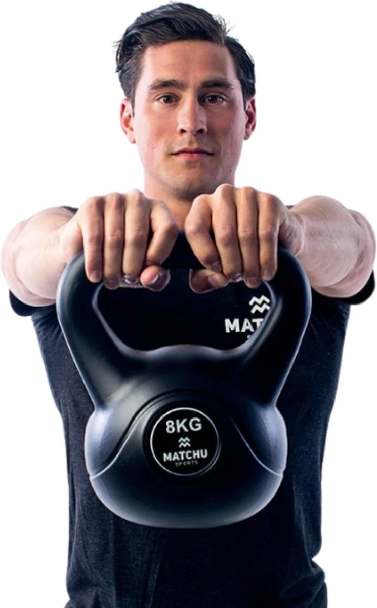 Matchu Sports - Kettlebell - Full body workout - Kettlebell 8kg - Gewichten - Zwart Matchu Sports - Kettlebell - Full Body Workout - Kettlebell 8kg - Gewichten - Zwart -Fitnessapparatuur Serie Winkel